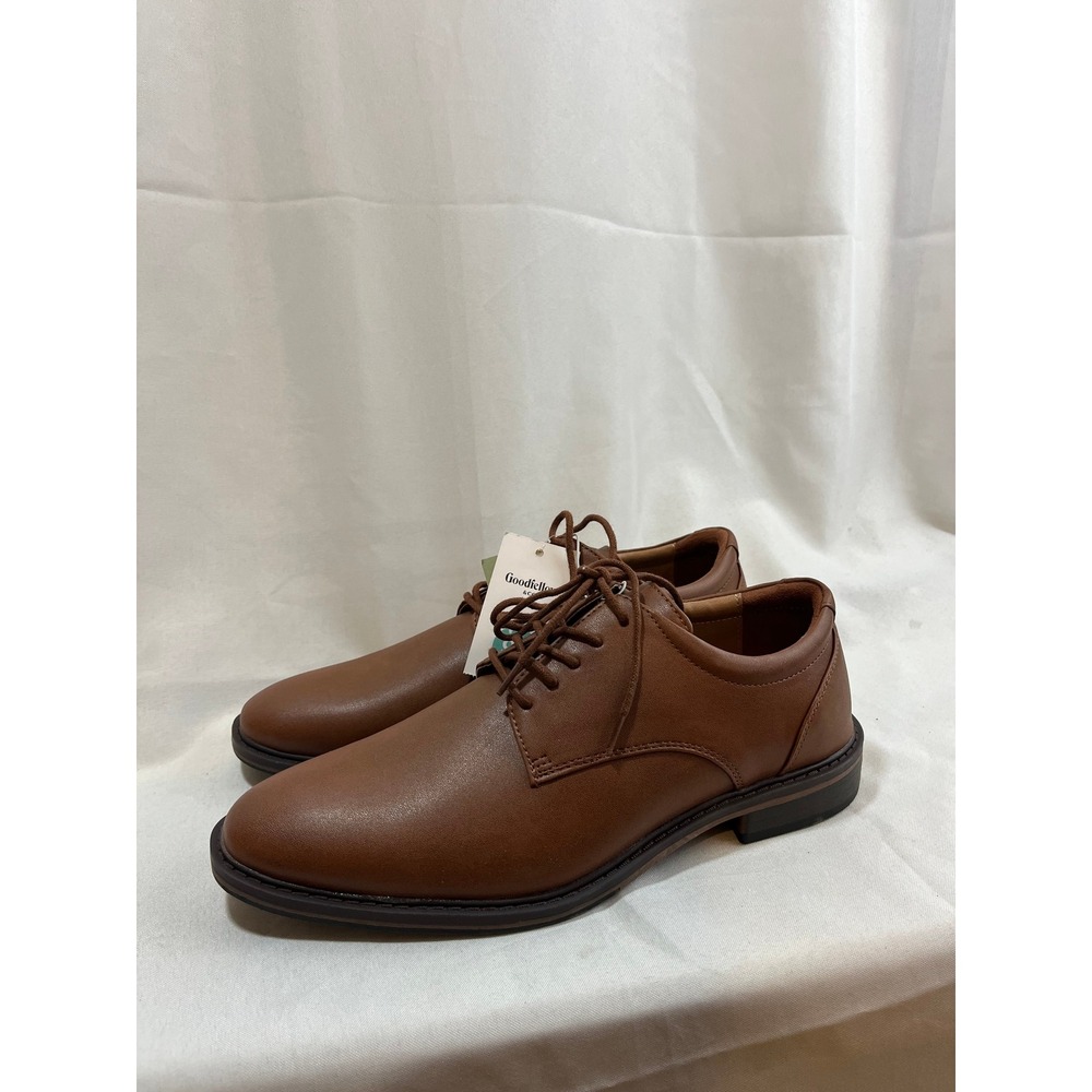 Goodfellow & Co Mens Brown Faux Leather Lace Up Derby Dress Shoes Size 9.5